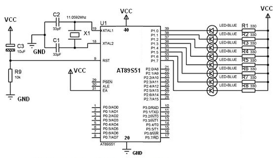 8051 binary counter circuit